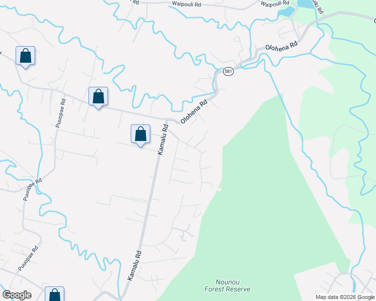 map of restaurants, bars, coffee shops, grocery stores, and more near 5891A Lokelani Road in Kapaʻa