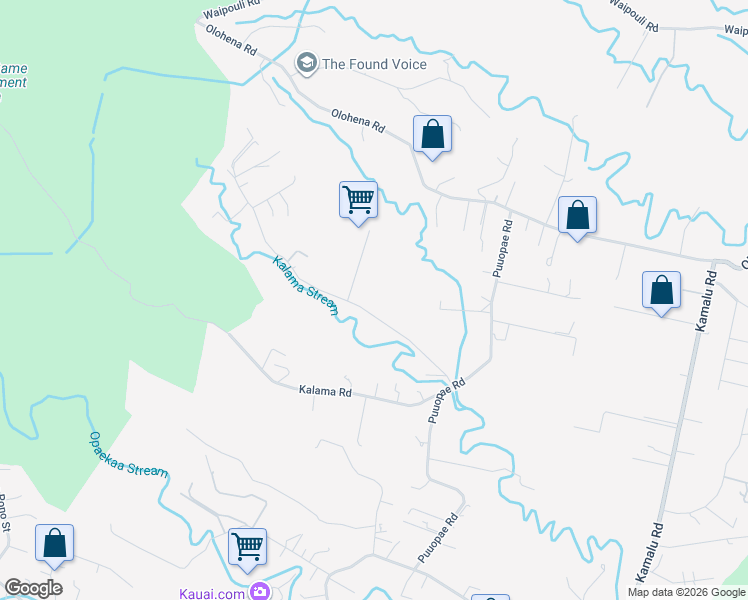 map of restaurants, bars, coffee shops, grocery stores, and more near 6428 Kipapa Road in Kapaʻa