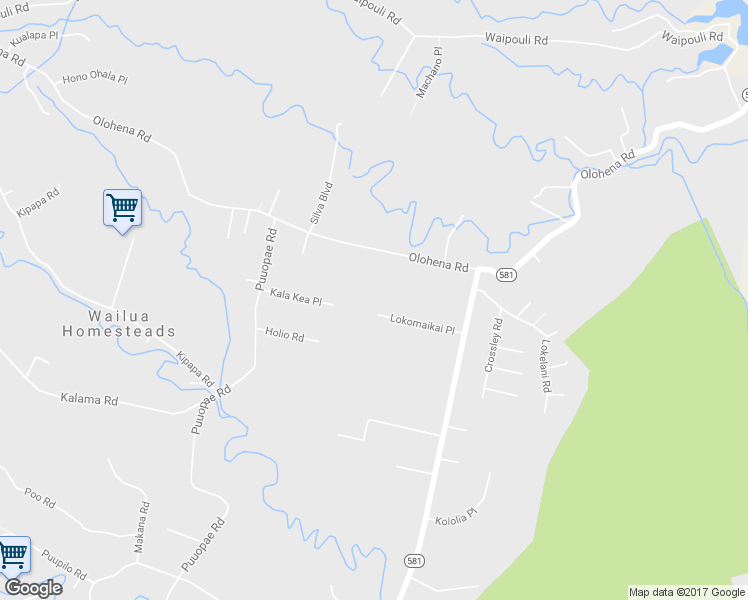 map of restaurants, bars, coffee shops, grocery stores, and more near 6130 Lokomaikai Place in Kapaʻa