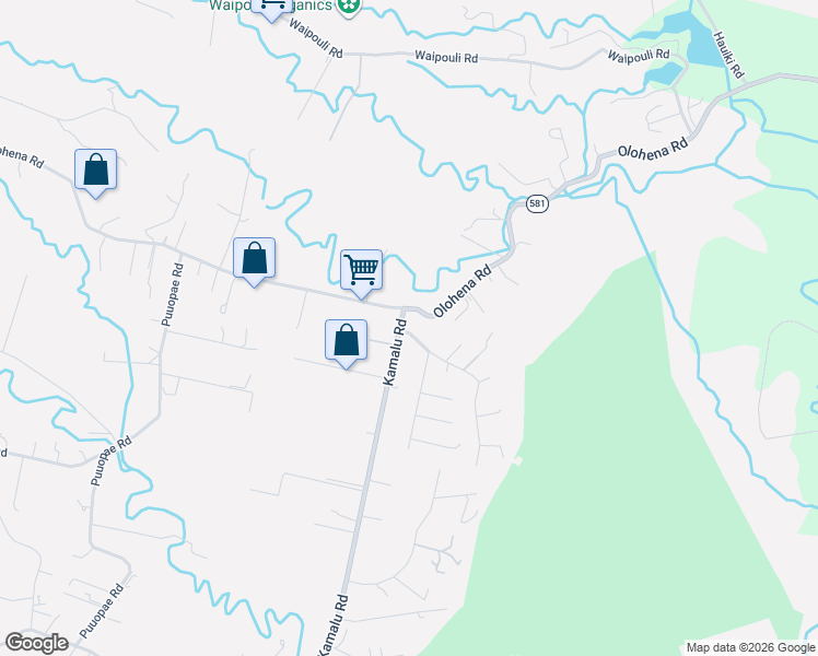 map of restaurants, bars, coffee shops, grocery stores, and more near 1282 Kamalu Road in Kapaʻa
