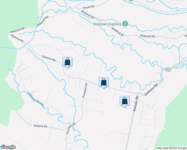 map of restaurants, bars, coffee shops, grocery stores, and more near 6240A Olohena Road in Kapaʻa