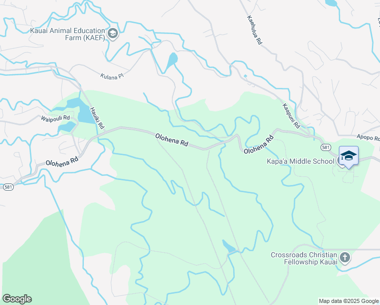 map of restaurants, bars, coffee shops, grocery stores, and more near Olohena Road in Kapaʻa