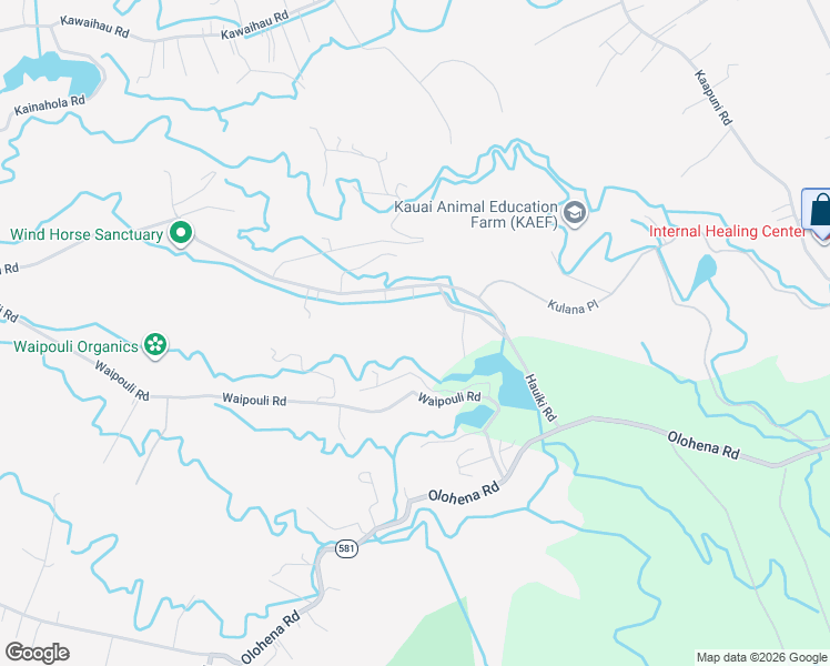 map of restaurants, bars, coffee shops, grocery stores, and more near 5765 Hauiki Road in Kapaa