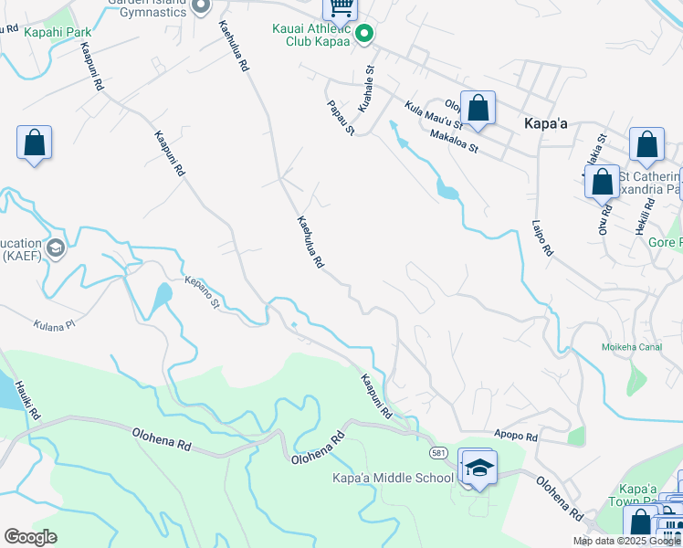 map of restaurants, bars, coffee shops, grocery stores, and more near 5317 Kaehulua Road in Kapaʻa