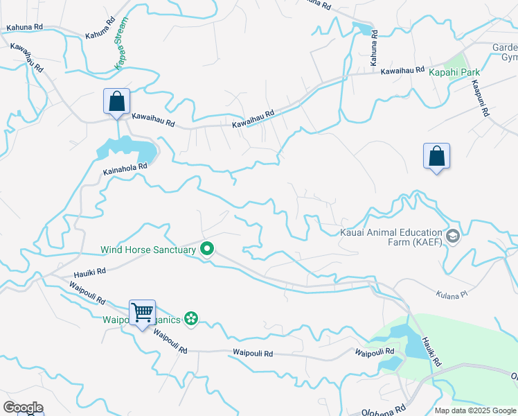 map of restaurants, bars, coffee shops, grocery stores, and more near 6170 Hauiki Road in Kapaʻa