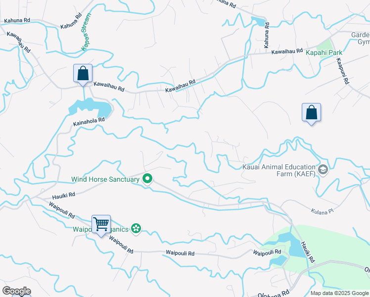 map of restaurants, bars, coffee shops, grocery stores, and more near 6170 Hauiki Road in Kapaʻa