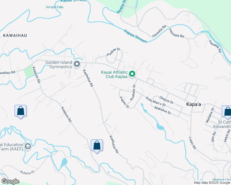 map of restaurants, bars, coffee shops, grocery stores, and more near 1629 Kula Mau U Place in Kapaʻa