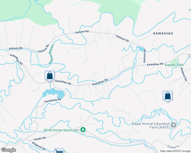 map of restaurants, bars, coffee shops, grocery stores, and more near Makaleha Place in Kapaʻa