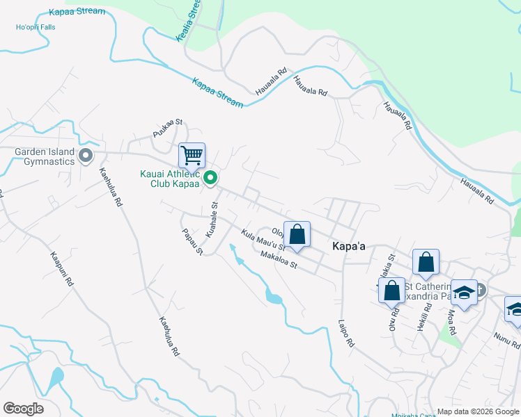 map of restaurants, bars, coffee shops, grocery stores, and more near 5501 Kawaihau Road in Kapaʻa