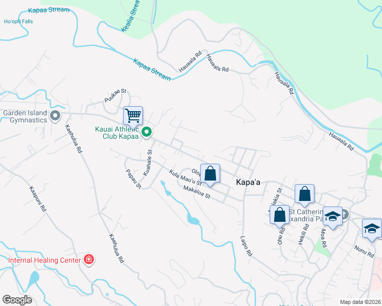 map of restaurants, bars, coffee shops, grocery stores, and more near 5501 Kawaihau Road in Kapaʻa