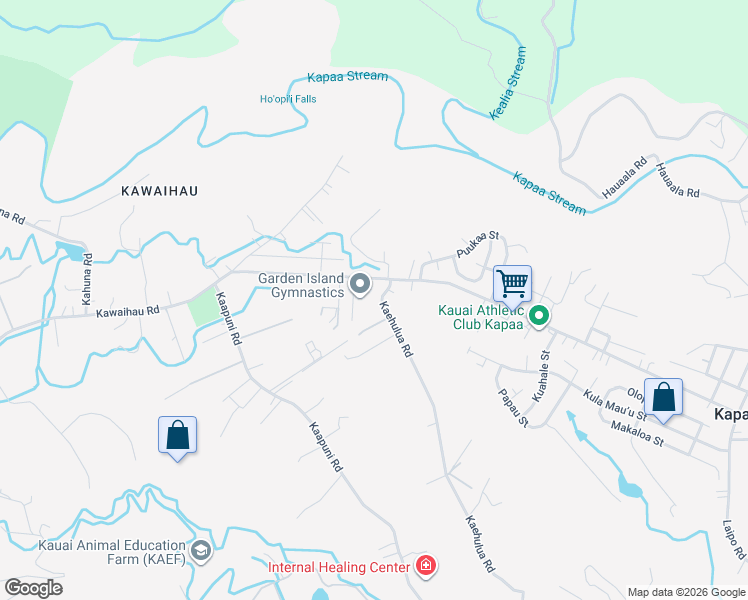 map of restaurants, bars, coffee shops, grocery stores, and more near 5773 Kaehulua Road in Kapaʻa