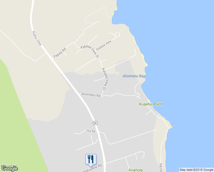map of restaurants, bars, coffee shops, grocery stores, and more near 5230 Kalalea View Drive in Anahola