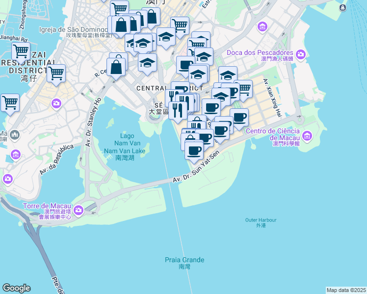 map of restaurants, bars, coffee shops, grocery stores, and more near in 