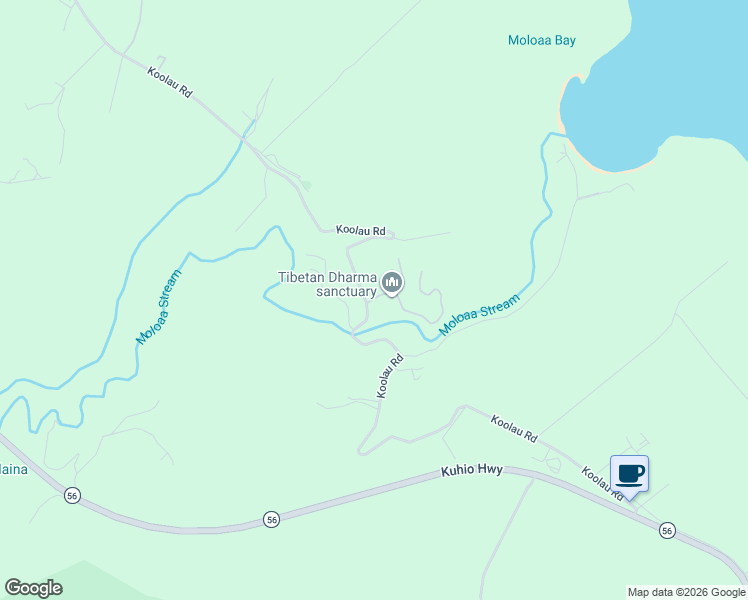 map of restaurants, bars, coffee shops, grocery stores, and more near 6782 Koolau Road in Kilauea