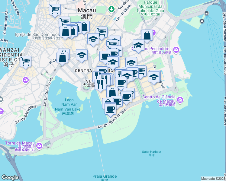 map of restaurants, bars, coffee shops, grocery stores, and more near in 