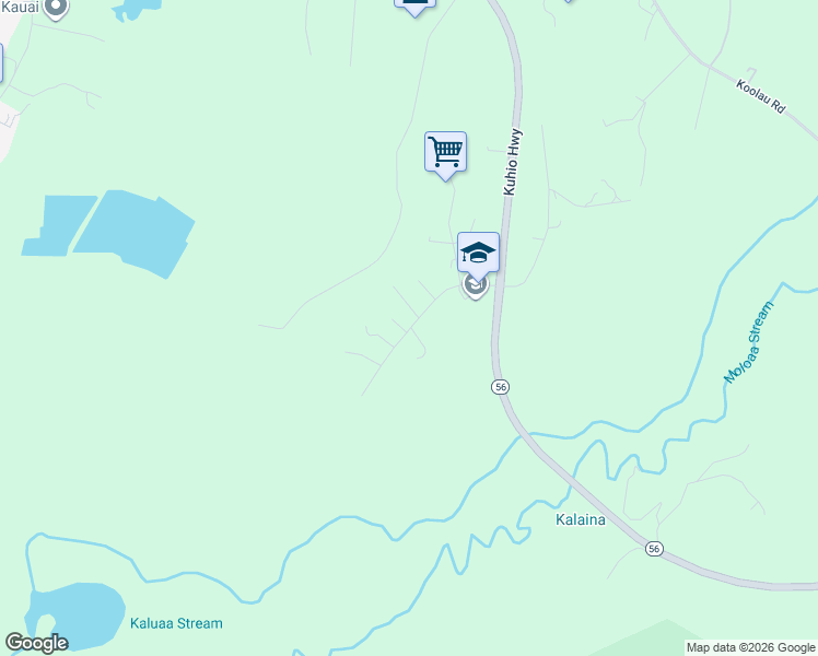 map of restaurants, bars, coffee shops, grocery stores, and more near 4641 Kapuna Road in Kilauea