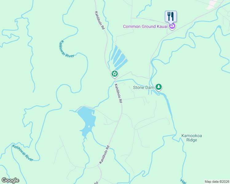 map of restaurants, bars, coffee shops, grocery stores, and more near 5545 Kahiliholo Road in Kilauea