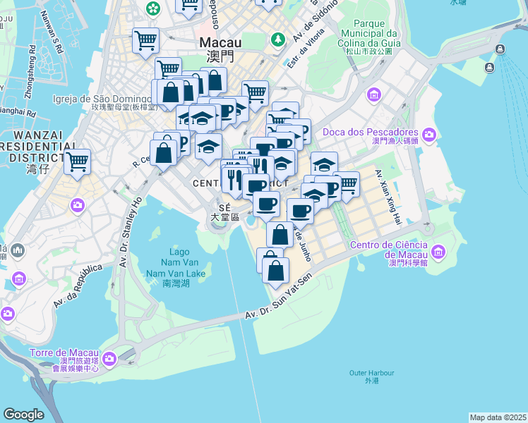 map of restaurants, bars, coffee shops, grocery stores, and more near in 