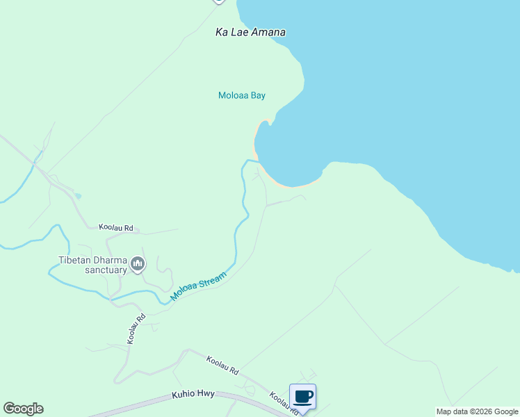 map of restaurants, bars, coffee shops, grocery stores, and more near 3600A Moli Place in Kilauea