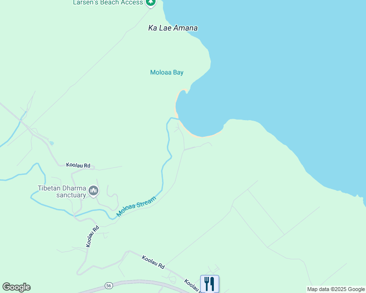 map of restaurants, bars, coffee shops, grocery stores, and more near 3561A Moli Place in Kilauea