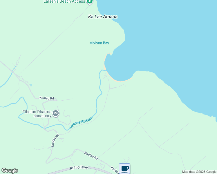 map of restaurants, bars, coffee shops, grocery stores, and more near 3561A Moli Place in Kilauea