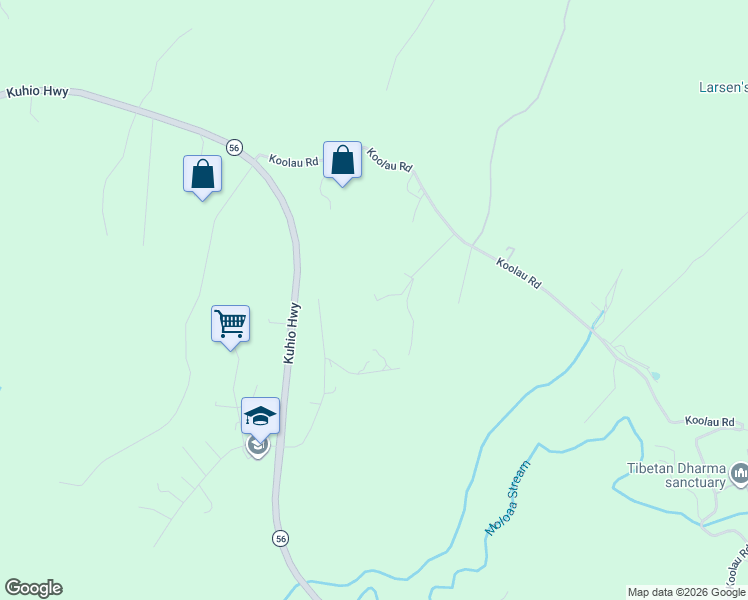 map of restaurants, bars, coffee shops, grocery stores, and more near 7475 Koolau Road in Kilauea