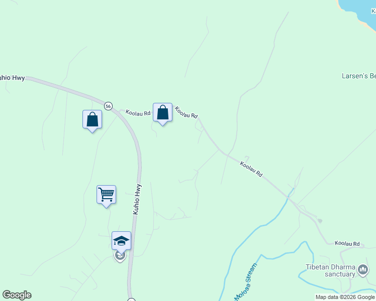 map of restaurants, bars, coffee shops, grocery stores, and more near 7545 Koolau Road in Kilauea