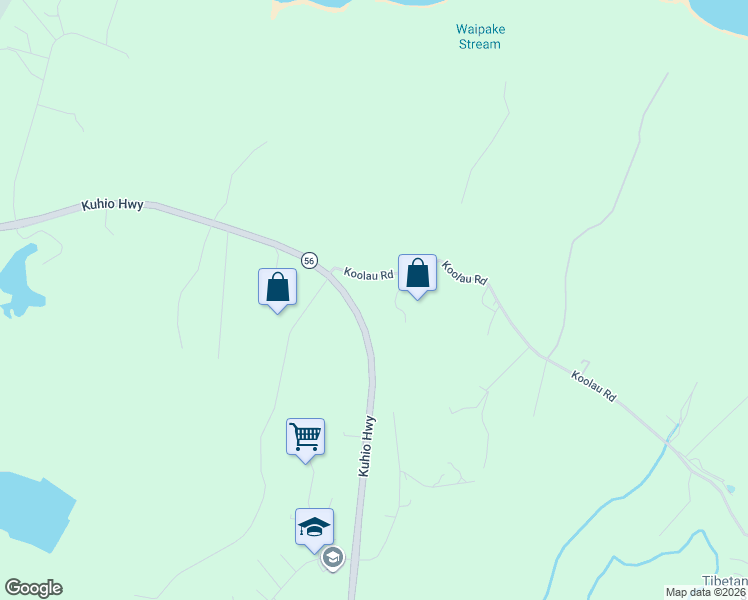 map of restaurants, bars, coffee shops, grocery stores, and more near 7771 Koolau Road in Kilauea