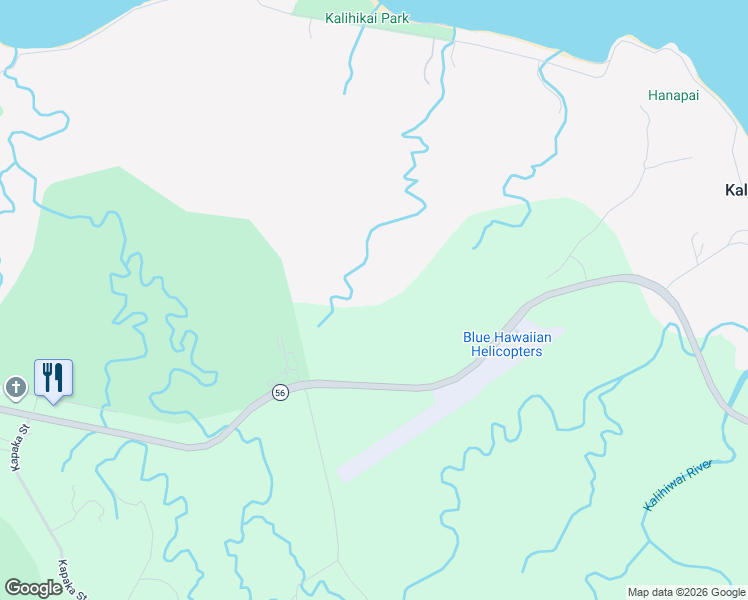 map of restaurants, bars, coffee shops, grocery stores, and more near in Kalihiwai