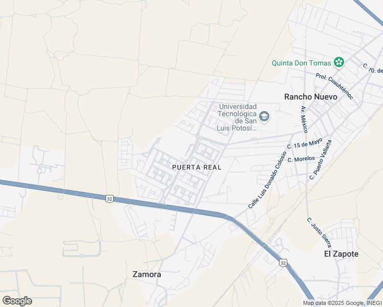 map of restaurants, bars, coffee shops, grocery stores, and more near Avenida Puerta Real in Rancho Nuevo