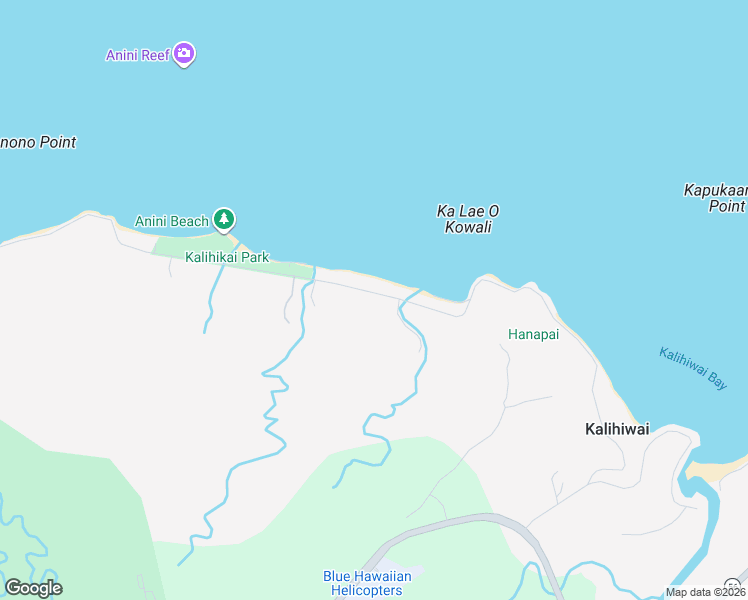 map of restaurants, bars, coffee shops, grocery stores, and more near 3617 Anini Road in Kilauea