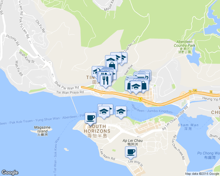 map of restaurants, bars, coffee shops, grocery stores, and more near 11 Tang Fung Street in Hong Kong