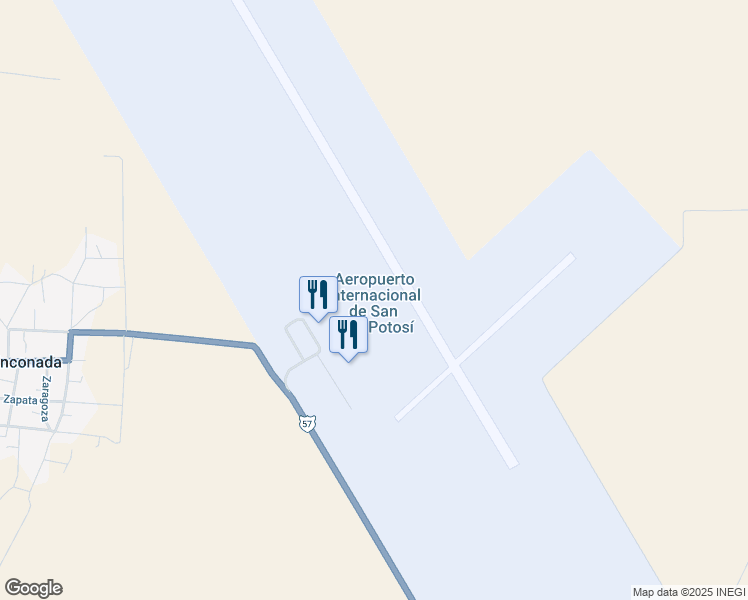 map of restaurants, bars, coffee shops, grocery stores, and more near Carr. a Matehuala Km 9.5 in San Luis Potosí