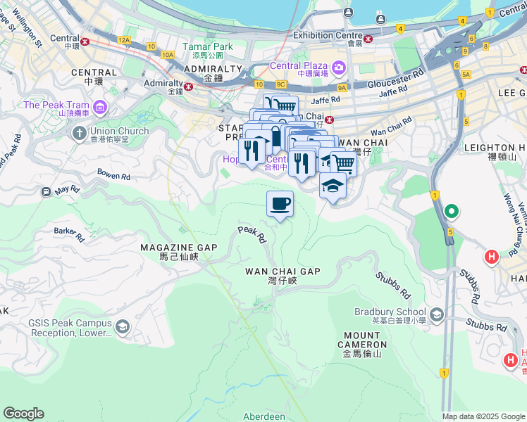 map of restaurants, bars, coffee shops, grocery stores, and more near in 