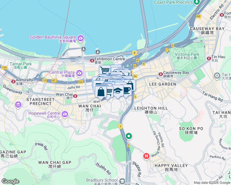 map of restaurants, bars, coffee shops, grocery stores, and more near in 