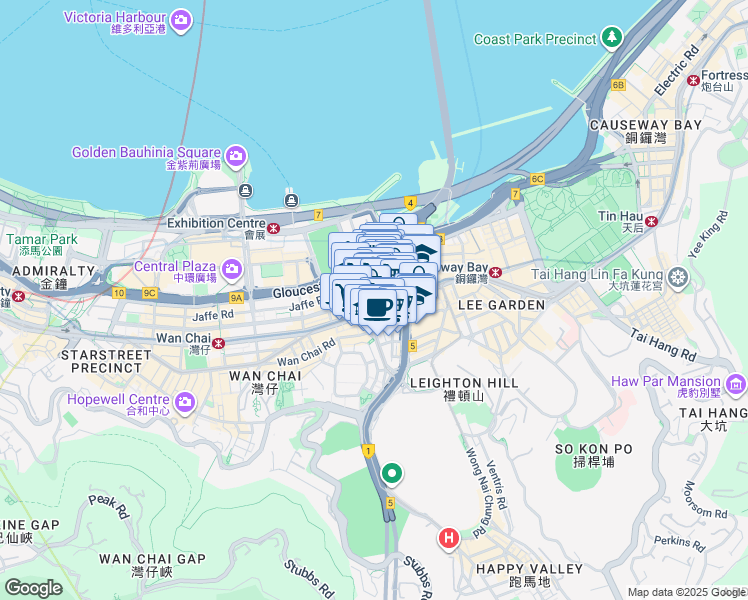 map of restaurants, bars, coffee shops, grocery stores, and more near in 