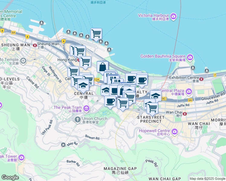 map of restaurants, bars, coffee shops, grocery stores, and more near in 