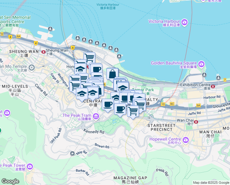 map of restaurants, bars, coffee shops, grocery stores, and more near in 