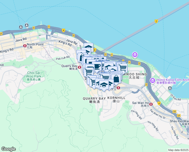 map of restaurants, bars, coffee shops, grocery stores, and more near in 