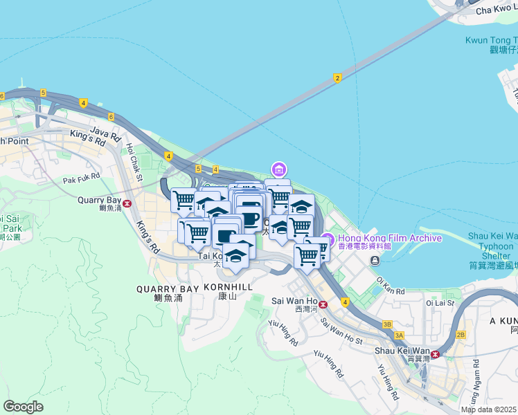 map of restaurants, bars, coffee shops, grocery stores, and more near in 