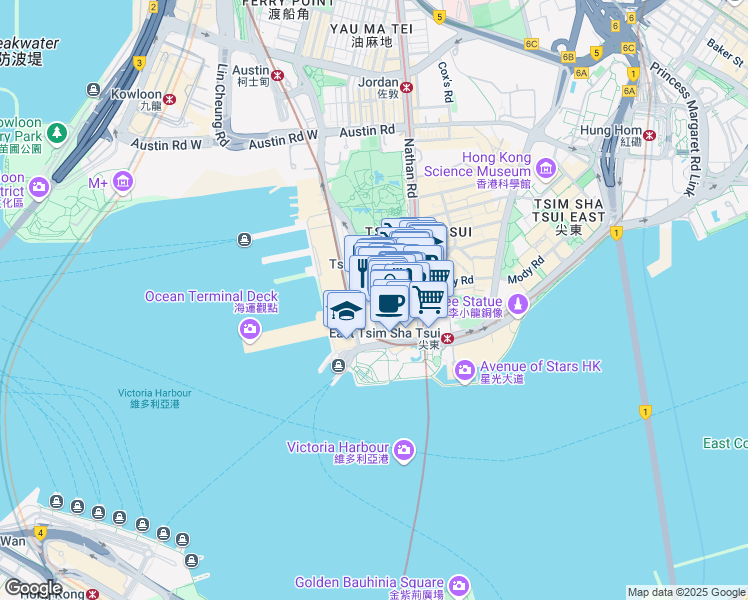 map of restaurants, bars, coffee shops, grocery stores, and more near in 