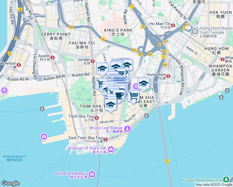 map of restaurants, bars, coffee shops, grocery stores, and more near in 