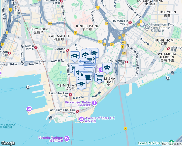 map of restaurants, bars, coffee shops, grocery stores, and more near in 