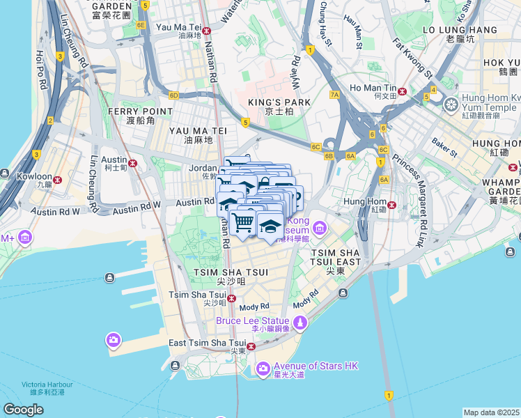 map of restaurants, bars, coffee shops, grocery stores, and more near in 