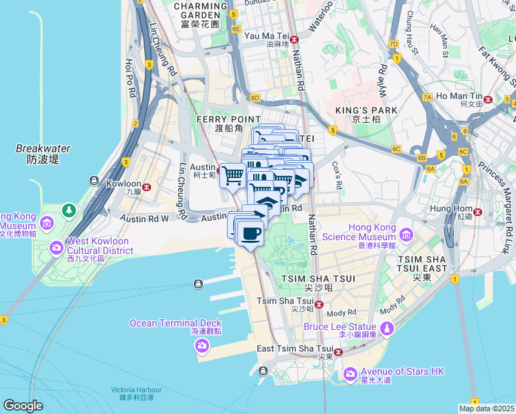 map of restaurants, bars, coffee shops, grocery stores, and more near in 