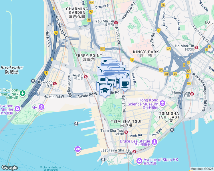 map of restaurants, bars, coffee shops, grocery stores, and more near in 