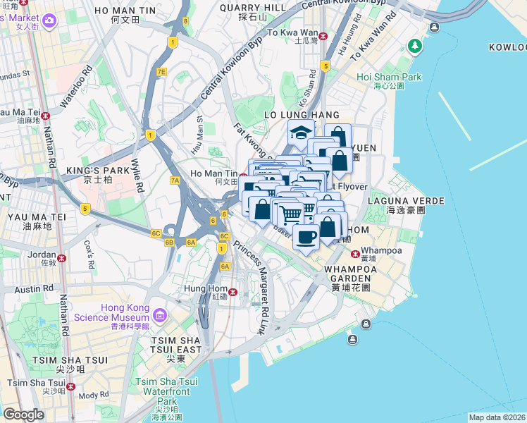 map of restaurants, bars, coffee shops, grocery stores, and more near in 