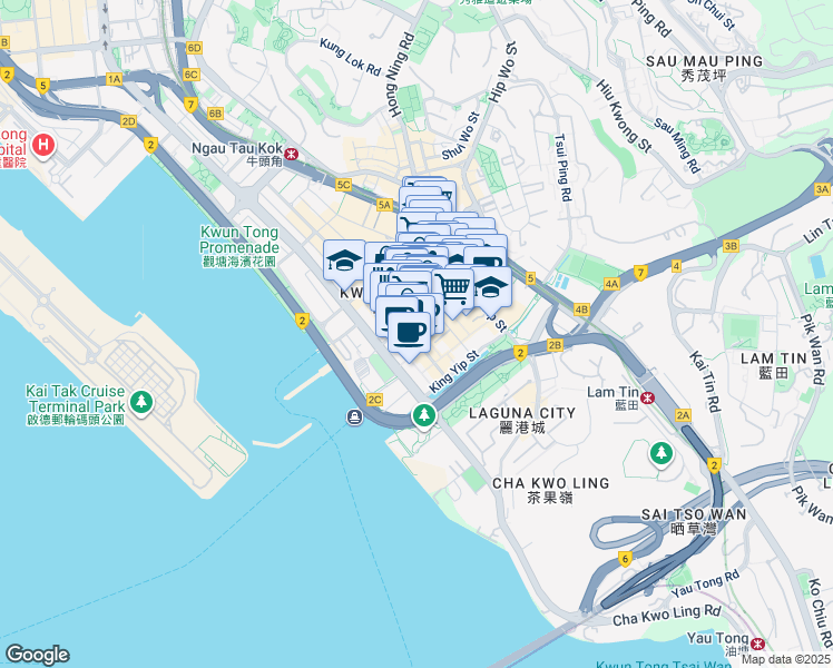 map of restaurants, bars, coffee shops, grocery stores, and more near in 