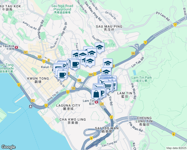map of restaurants, bars, coffee shops, grocery stores, and more near in 