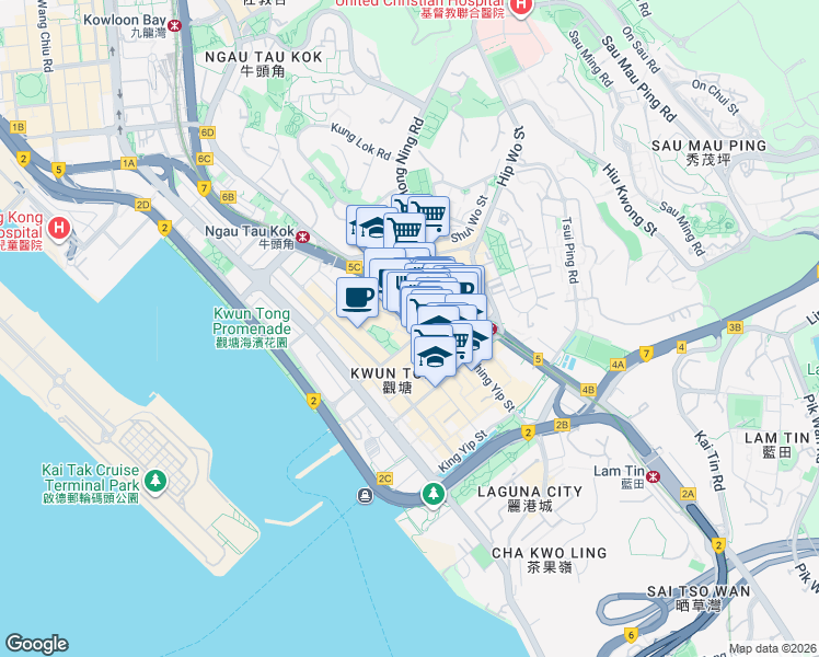 map of restaurants, bars, coffee shops, grocery stores, and more near in 